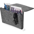 Thicker Bedside Caddy for Storage, Felt Bed Tray Home Sofa Desk Bed Tray Storage Organizer with 2 Small Pockets (Grey with Holes)