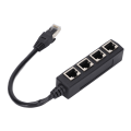 Miniatyrbild 7 av 8: RJ45 Splitter Adapter 1 till 4 Port Smidig överföring Utmärkt anslutning Nätverkskabel Adapter