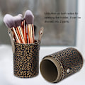 Miniatyrbillede 8 af 8: Bærbar PU læder makeup børste kop rørholder rejse kosmetik container værktøj Bronze