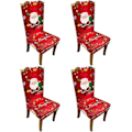 Miniatyrbild 1 av 4: Julstolsöverdrag - set med 4 stretchiga stolsöverdrag, blandmaterial och polyester, tvättbara överdrag, stolsdekoration för utomhusbruk, fest