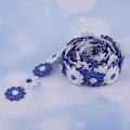 Miniatyrbild 5 av 5: 2 x 2,7 meter 25mm Tusensköna Blomma Broderi Spets Kant Band Sömnad Hantverk Blå