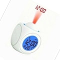 Miniatyrbild 4 av 5: Projektorbordsur - Multifunktionell plast USB-laddning LED-röstfunktion Projektionsväckarklocka för sovrum Vit