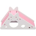 Miniatyrbillede 1 af 5: Kæledyrs Hamster Hus Træ Hamster Legehus Skjulested Hus Lille Dyr Hvile Rede med Trapper til Mus Kæledyr Små Dyr (Pink)