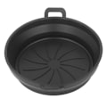 Miniatyrbillede 6 af 8: Foldbar Frituregryde Silikone Liner Fødevarekvalitet Høj Temperaturbestandig Rund Frituregryde Silikone Gryde Sort Diameter 19CM