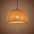 Miniatyrbillede 2 af 5: Belysning Rattan Lampe Håndlavet Bambus Lysekrone Retro Cafe Bar Lounge kompatibel med Have Restaurant Soveværelse