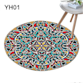 Pikkukuva 1 / 5: 80x80cm Pyöreä Mandala Alue Matto Lattiapäällyste Tyyny Makuuhuone Olohuone Sisustus YH01