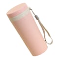 Miniatyrbillede 3 af 8: Hvede Strå Kop Dobbelt Lag Vand Kop til Hjem Skole Camping Picnic Rejse Kontor Pink