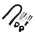 Miniatyrbillede 3 af 8: 10 stk varmefri krøllestang pandebånd Clips Kam Pull Hårnål Bomuld DIY Curls Roller til Sove Sort