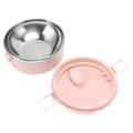 Miniatyrbillede 8 af 8: Termisk madkasse i rustfrit stål, enkelt lag, bærbar isoleret madkasse med sikkerhedsspænde til børn og voksne, pink