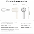 Miniatyrbillede 2 af 5: USB Genopladelig Trådløs Elektrisk Batteri, 5 Hastigheder 304 Rustfrit Stål Automatisk Piskeris, Multifunktionel Håndmixer, Bærbar Elektrisk Æggepisker