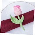 Miniatyrbillede 3 af 5: Fancy papirservietter med lyserødt blomsterdesign - sæt med 2