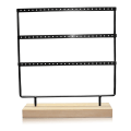 Miniatyrbild 2 av 8: Smyckesställ 3 lager Elegant stil Kompakt Järnmaterial med stor kapacitet Dekorativt Praktiskt förvaringsställ för örhängen för display Svart