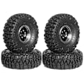 Pikkukuva 1 / 5: Metallinen Beadlock-vanne rengassarja 1/18 1/24 RC-ryömintäautolle, musta