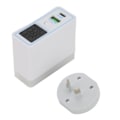 Miniatyrbilde 8 av 8: USB C vegglader PD QC 3.0 2-porters hurtigladerblokk AC100-240V med knappbryterdisplay bærbar lader US-plugg med AU-adapter