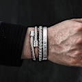 Miniatyrbild 2 av 5: Herrar Guld Romerska Siffror Rostfritt Stål Armband Set - 3 st