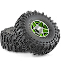 Miniatyrbilde 1 av 5: 4 stk. 63 mm 1,0-tommers Beadlock hjuldekksett for 1/18 1/24 RC Svart