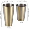 Miniatyrbillede 2 af 5: Rustfrit stål, robust og holdbar cocktail shaker kop bar hjem køkkenredskab (Titanium Golden)