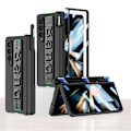 Pikkukuva 1 / 5: Yhteensopiva Samsung Galaxy Z Fold 3 5g Magneettisella Sarana Suojauksella Sisäänrakennetulla Näytönsuojalla S Pen -pidikkeellä ja Hihnalla Kattava Kotelo