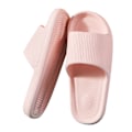 Miniatyrbillede 4 af 8: Badeværelses Tøfler Anti Slip Blød Tyk Sål Integreret Letvægt Hjemmetøfler Pink 38 39 (24cm/9.4in)