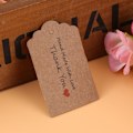 Miniatyrbilde 4 av 7: 100 stk Brun Håndlaget Hang Label Bryllupsfavoritt Gave Dessertetiketter Klær Smykker Prislapp #3