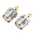 Miniatyrbillede 4 af 8: 2 stk. SMA hun til UHF hun adapter stik messing 50 ohm stik til antenner