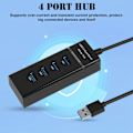 Miniatyrbild 2 av 8: 4-portars USB3.0 HUB Laddningsdockningsstation 5 Gbps Charging Hub Adapter för telefon/surfplatta/PC/Windows