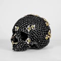 Miniatyrbillede 2 af 5: Honeycomb Skull Skulptur Figur Hylde Halloween Statuer Ornamenter 1 stk. - gul)