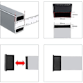 Miniatyrbild 3 av 5: Rektangulära PVC-stolsbensskydd - 8-pack, icke-märkande, bordsöverdrag - 30 x 60 mm (1-3/16\" x 2-3/8\")