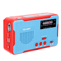 Miniatyrbild 4 av 8: RD-666T Bärbar solcellsdriven nödhandvev AM FM-radio med LED-ficklampaBlå