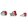 Miniatyrbillede 8 af 8: 3 stk Alloy Retro Ring Udsøgt bærbar Rhinestones Ring Smykker Tilbehør Gave