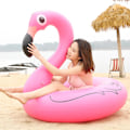 Miniatyrbild 7 av 8: Uppblåsbar tecknad flamingo pool flytring PVC pool uppblåsbar pool leksaker