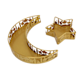 Miniatyrbillede 3 af 8: Måne Stjerne Form Bakker Bord Dekorative Middagstallerken Frugt Dessert Nødder Serveringsbakke Guld Farve