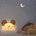 Miniatyrbillede 1 af 5: Børnenatlampe 2-i-1 Vækkeur og Bærbar Natlampe Silikone Sengelampe Justerbar Lysstyrke USB Genopladelig_SZXM