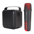 Miniatyrbild 4 av 8: Mini Karaoke Maskin Set Bärbar Bluetooth Högtalare med 1 Trådlös Mikrofon för Hemmafest KTV Svart