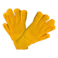 Miniatyrbilde 3 av 8: Vinterhansker 2 Finger Eksponert Design Akryl Fleece Ren Farge Lange Vinterstrikkede Hansker for Utendørs Innendørs Gul