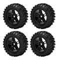 Miniatyrbilde 2 av 8: 4 stk. RC-hjul og dekksett 82 mm foran og bak med flettet mønster for WLToys 144001 1/14 RC Off Road CarBlack