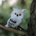 Miniatyrbillede 1 af 5: Juleugledekorationer simulerer hvide og sorte fluffy uglemodel træhængende dekorationer