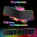 Miniatyrbillede 5 af 5: RGB Gaming Musemåtte XXL (800 x 300 mm), 7 LED-lyseffekter, vandtæt, skridsikker, slidstærk til Gamer, Computer, PC