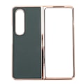 Miniatyrbillede 1 af 8: Telefoncover Beskyttende Cover til Samsung Galaxy Z Fold 4 Nano Plating Ægte Læder Ridsefast Grøn