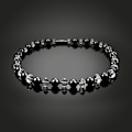 Miniatyrbillede 1 af 6: 1 stk Kvinder Mænd Magnetisk Terapi Hæmatit Rhinestone Beads Halskæde Smykker Gave