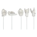 Miniatyrbillede 1 af 8: 5 stk. Amorfigur på pind Holdbar harpiks Miniature Hvid engelfigur til have Baggårdsplæner