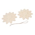 Miniatyrbillede 4 af 8: 2 stk. Træblomst Udskæringer DIY Lotus Form Ubehandlede Træ Udskæringer Hjem Have Træ Chip Dekor Vedhæng med 2 Hampetov
