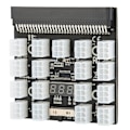 Miniatyrbilde 8 av 8: Strømbrett for strømfordeling, 17 porter, 6-pin, maksimal støtte 1200 W, datamaskintilbehør, 12 V