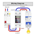 Miniatyrbild 1 av 5: ATORCH GR2P Elmätare Tuya DIN-skena Effektmätare AC50-320V Digital Display Monitor Spänning
