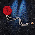 Miniatyrbillede 4 af 5: Håndlavet Stof Kunst Rose Blomst Brosche Lapel Nål Badge til Brudgommens Bryllupsdragt - Sæt af 2