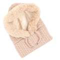 Miniatyrbillede 8 af 8: Vinterhue til kvinder med termisk integreret hue, maske, halstørklæde, kuldesikker udendørs ridehjelm, beige