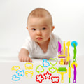 Miniatyrbilde 6 av 7: Tilfeldig farge 20 stk/sett Playdough-verktøy Barn Play Dough-verktøysett Diverse form Playdough-kuttere Ruller