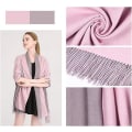 Miniatyrbilde 2 av 5: Grønt Elegant Cashmere Pashmina skjerf - Varmt høst/vinter ensfarget skjerf for kvinner