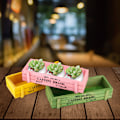 Miniatyrbilde 5 av 8: 3 stk Hjemmekontor Skrivebord Tre Sukkulent Blomsterhage Plantepot Oppbevaringsboks Dekorasjon