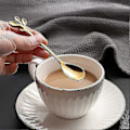 Miniatyrbillede 5 af 5: Rustfrit stål blad kaffe omrørings ske Mad service gaffel (ske + gaffel) 10 stk COLOR2
